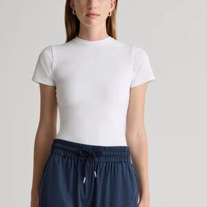 Quince Stretch Cotton Jersey Fitted T Shirt White Size Small (Bundle of 3)